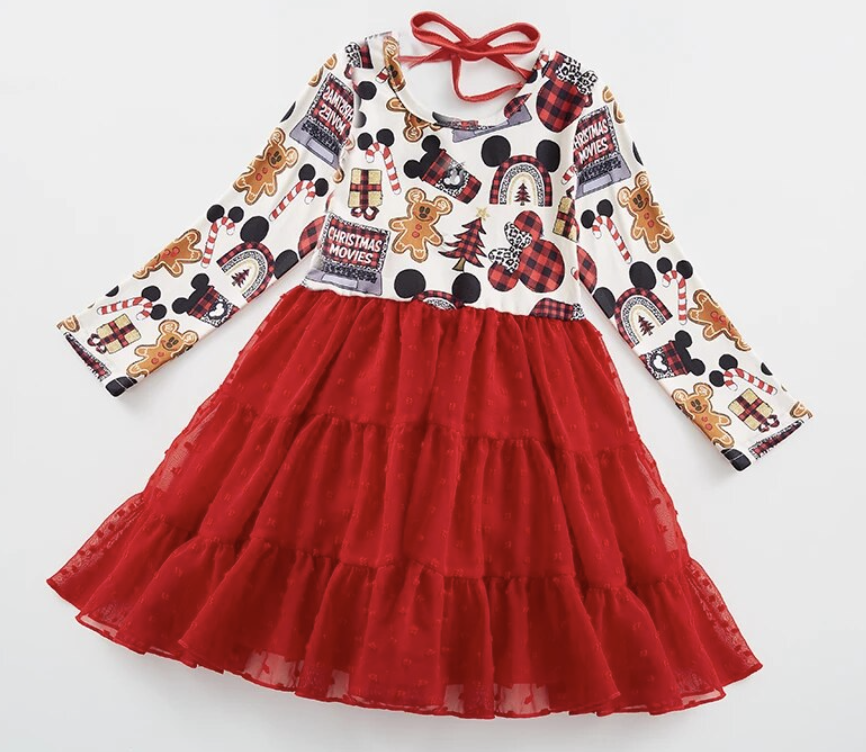Mousey Red Christmas Dress – Stassia Kids Fashion